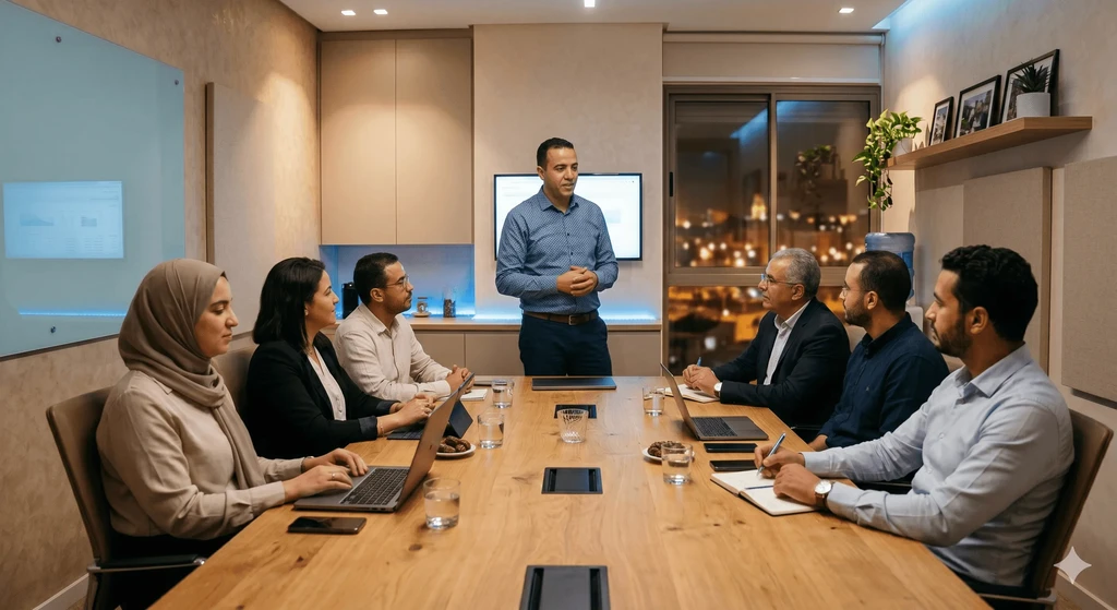 Association's members at a meeting