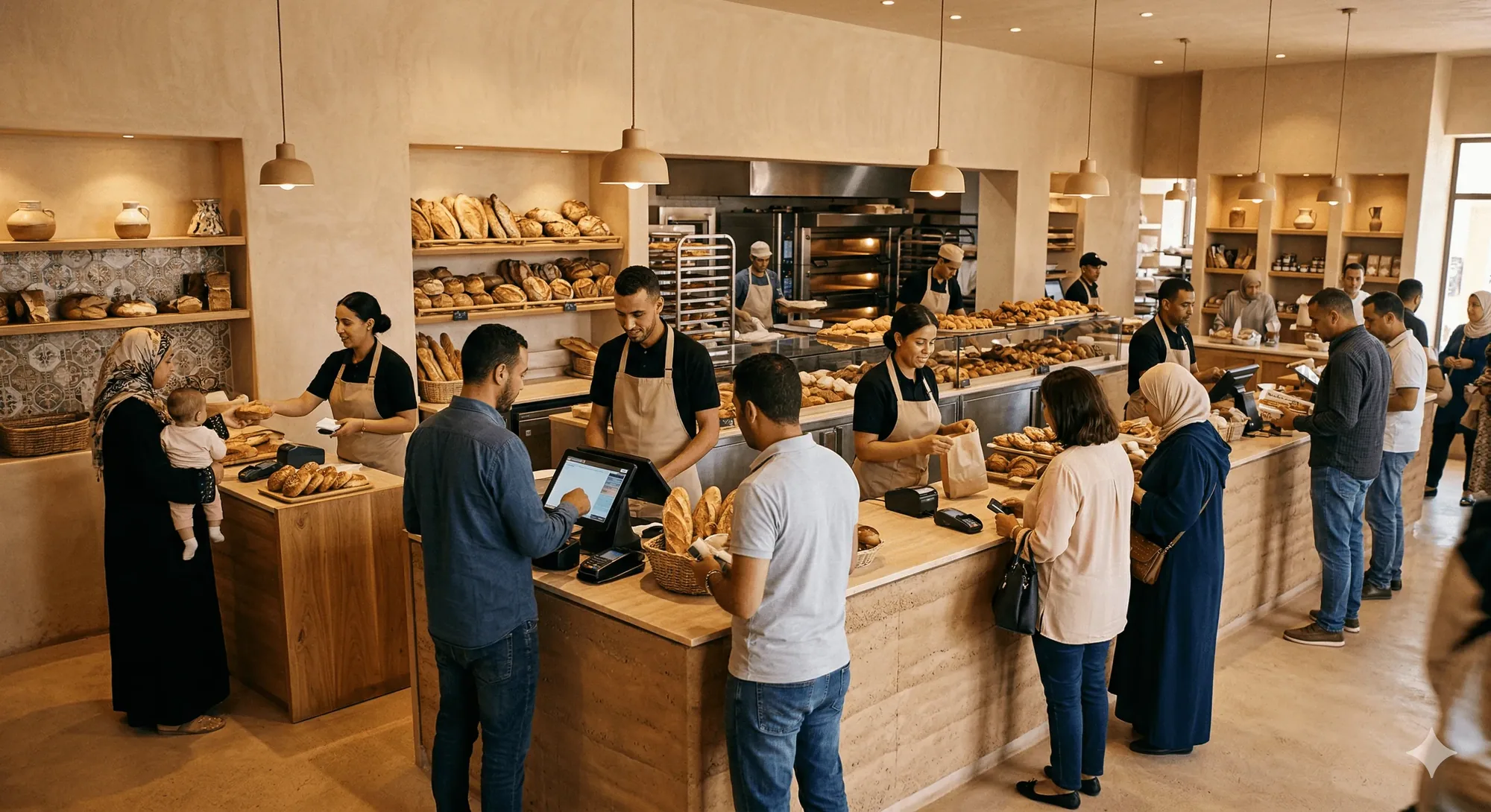 Counter at the morning rush