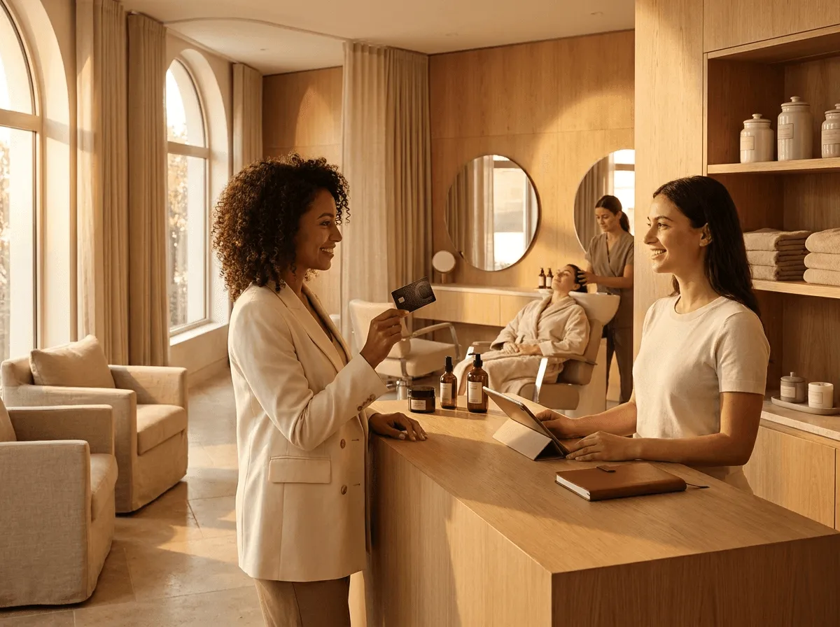 Screenshot: checkout at the front desk