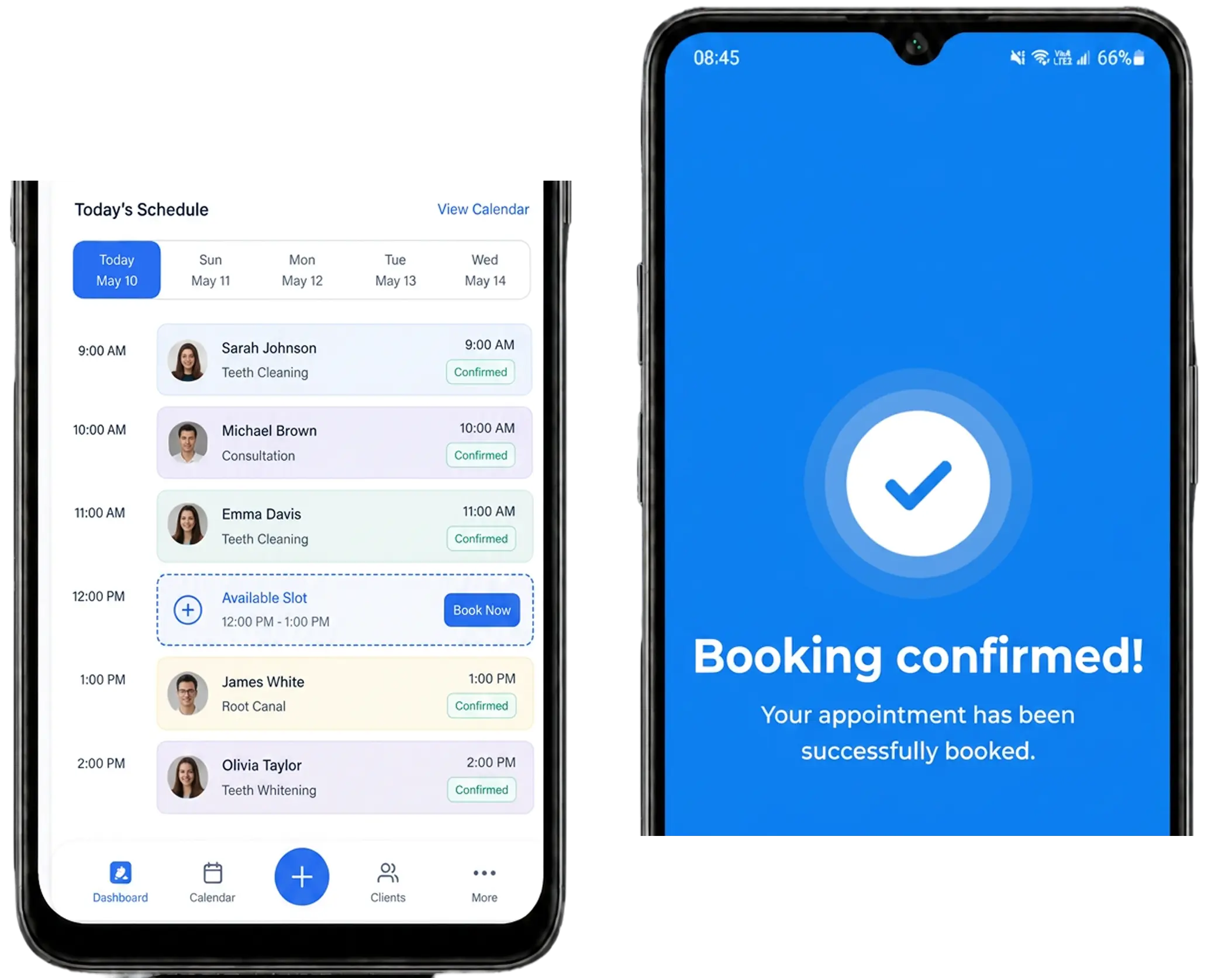 Screenshot: Online booking