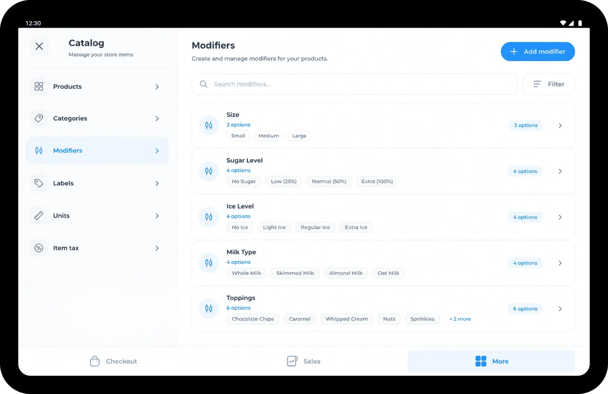 Screenshot: Food & retail, one tool