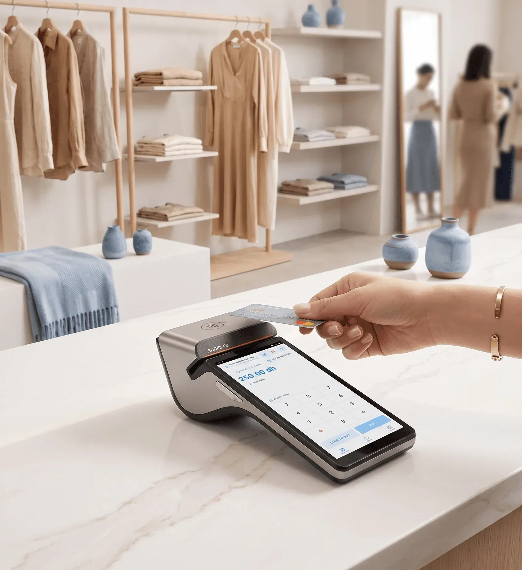 Screenshot: payment at the counter