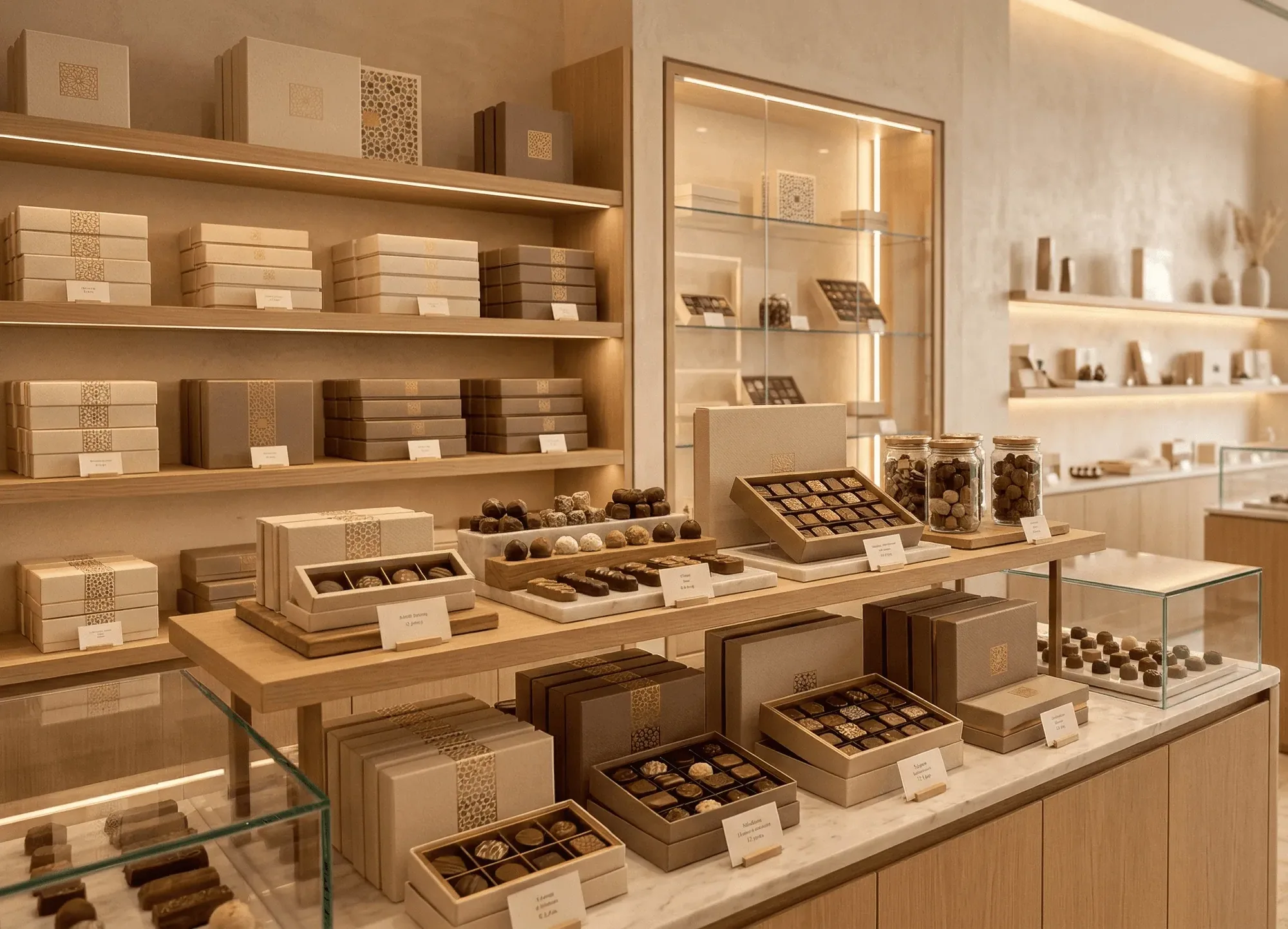 Workshop assembling gift boxes