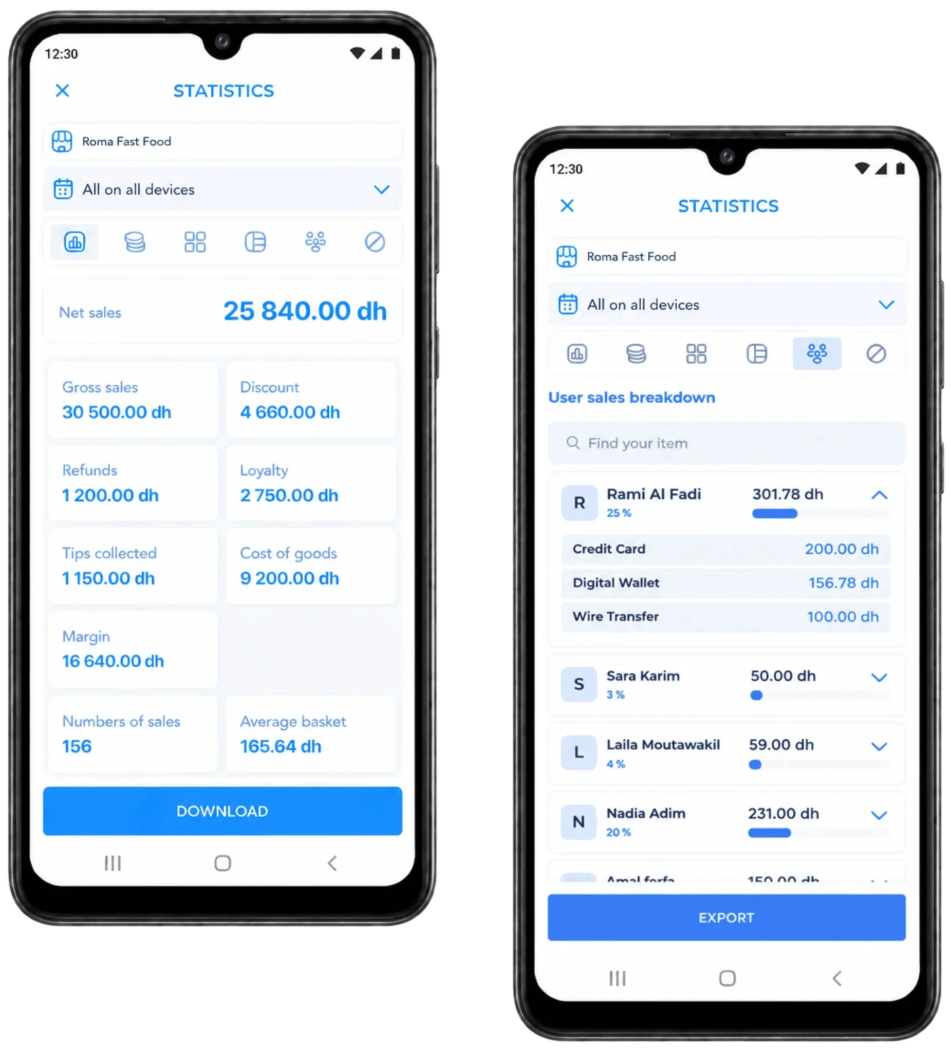 Screenshot: reporting