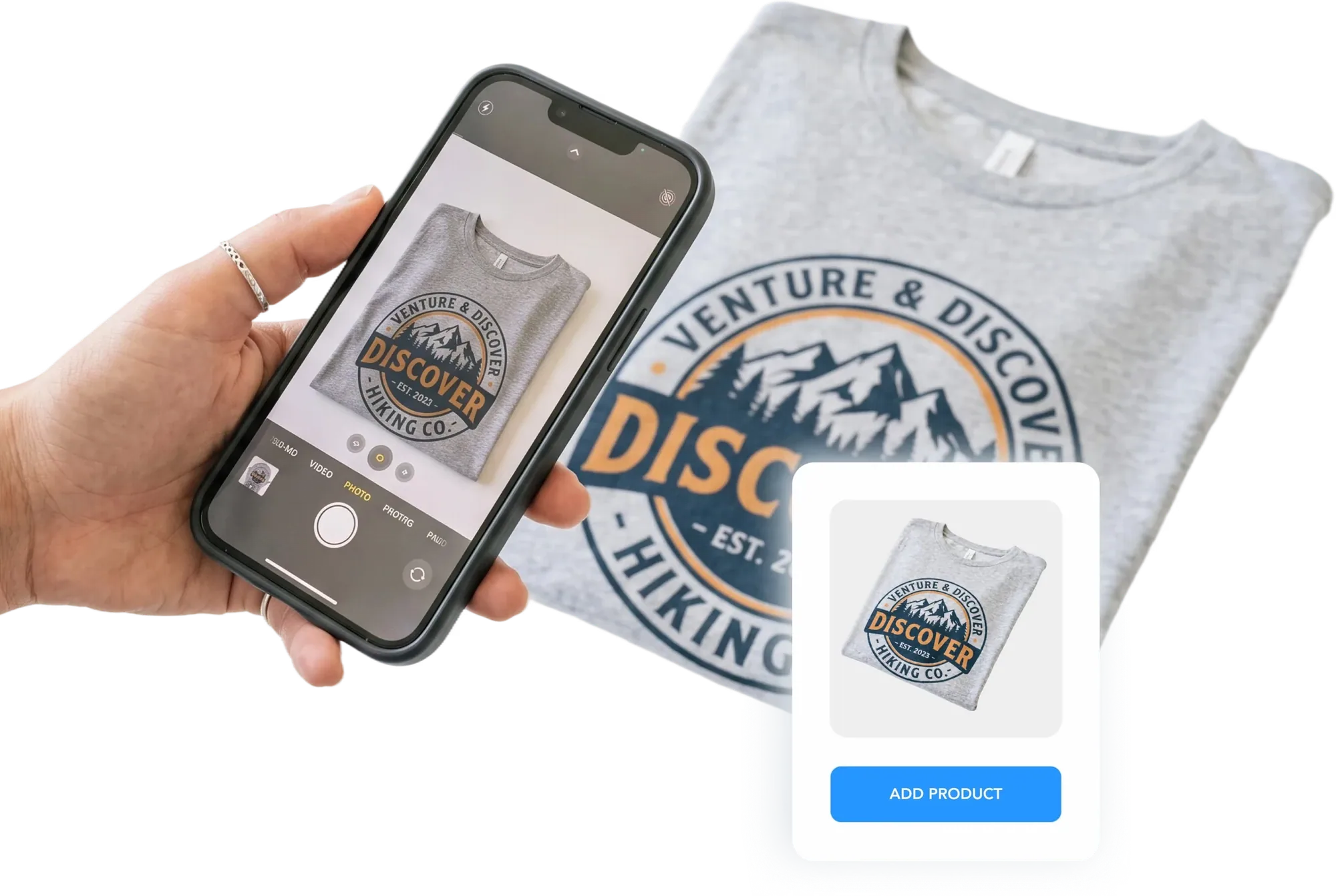 taking a product photo with a phone and adding it to the store