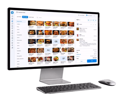 the POS on a computer