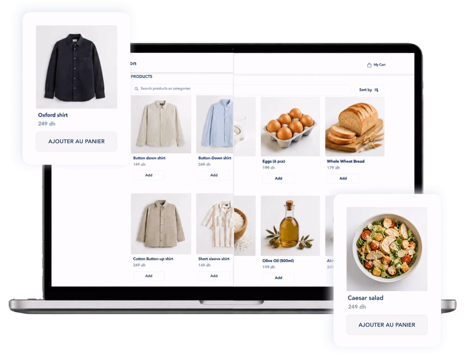 Screenshot: Online ordering system