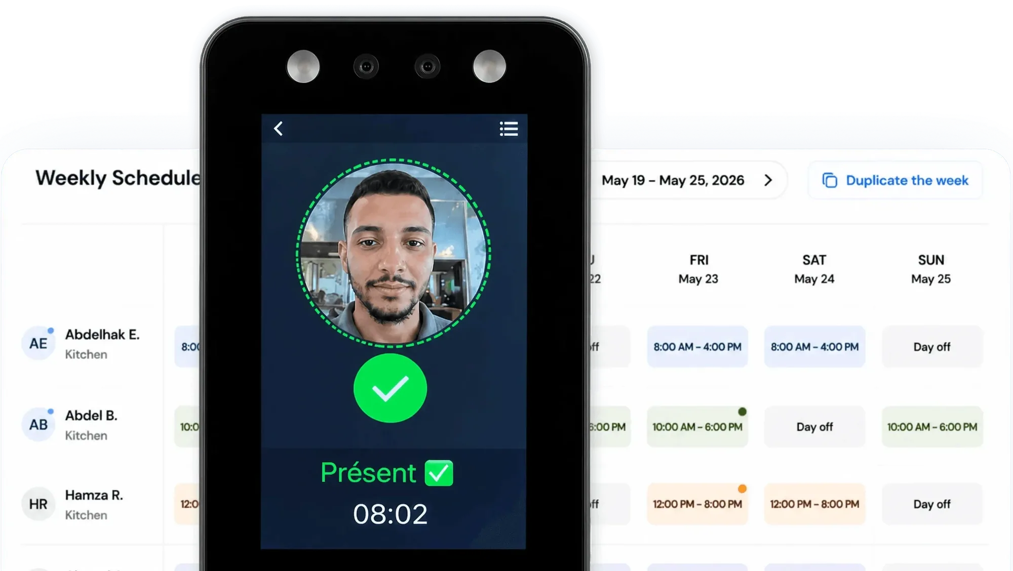 Screenshot: Time tracking & attendance