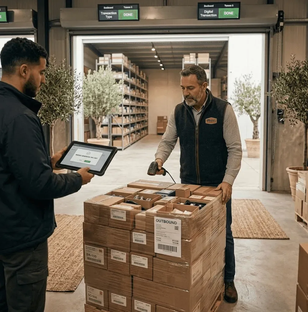 Screenshot: a delivery note becoming an invoice